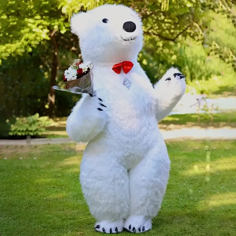 Biały miś na impreze wesele ślub